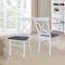 International Concepts 36 in. Solid Wood Round Top Pedestal Dining Table with 4 Dining Chairs in White/Heather Gray K05-36RT-27B-C613-4 - alternate 4